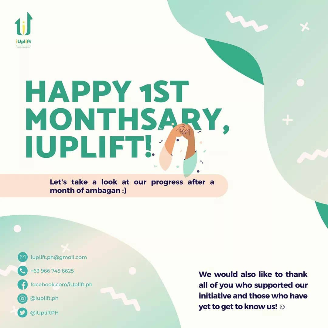 iUpliftPH's tweet photo. Happy First Monthsary 😌💕
Stay strong tayo, mga Ambagers!
#iUpliftPH
#ProjectAmbagan
#MayPubmatDinKami https://t.co/Rsg56t6yen