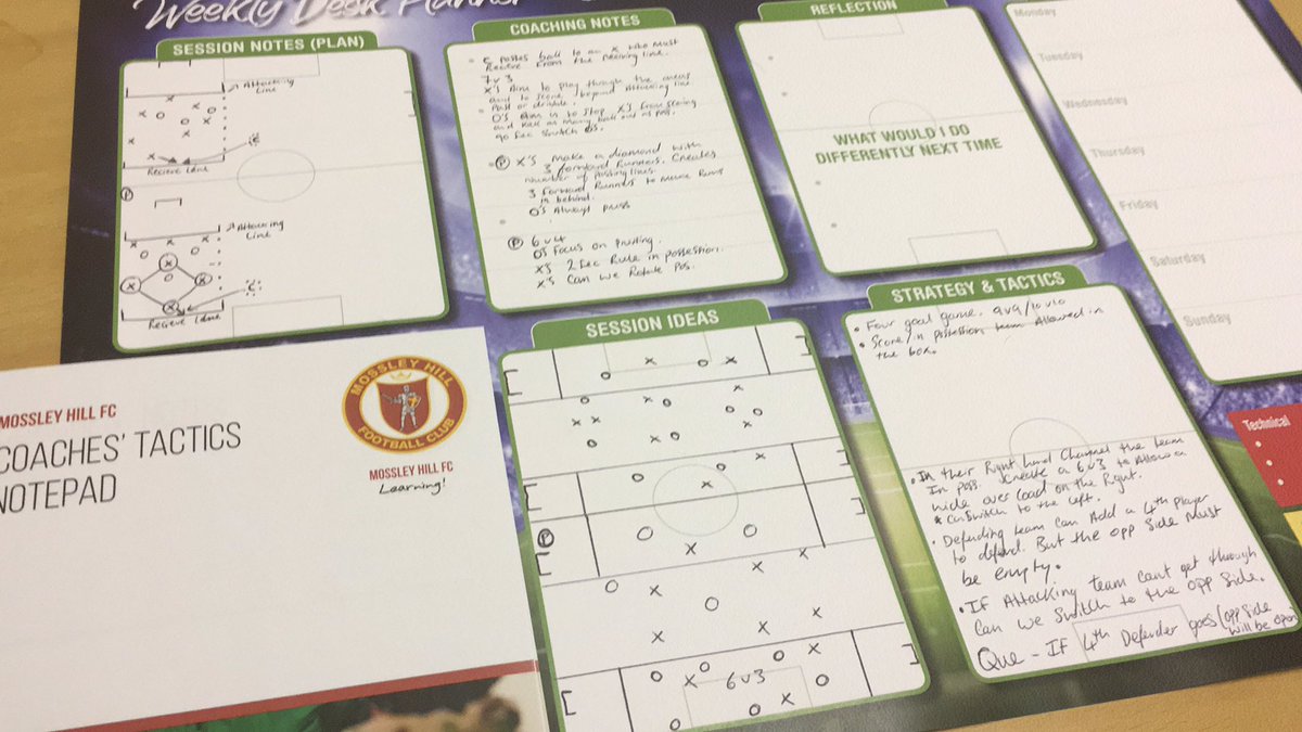 Great picture sent in by one of the @MossleyhillJFC coaches using their desk top planner today. #regionalsports #mossleyhill #desktopplanner #sessions #coaching #planning #football