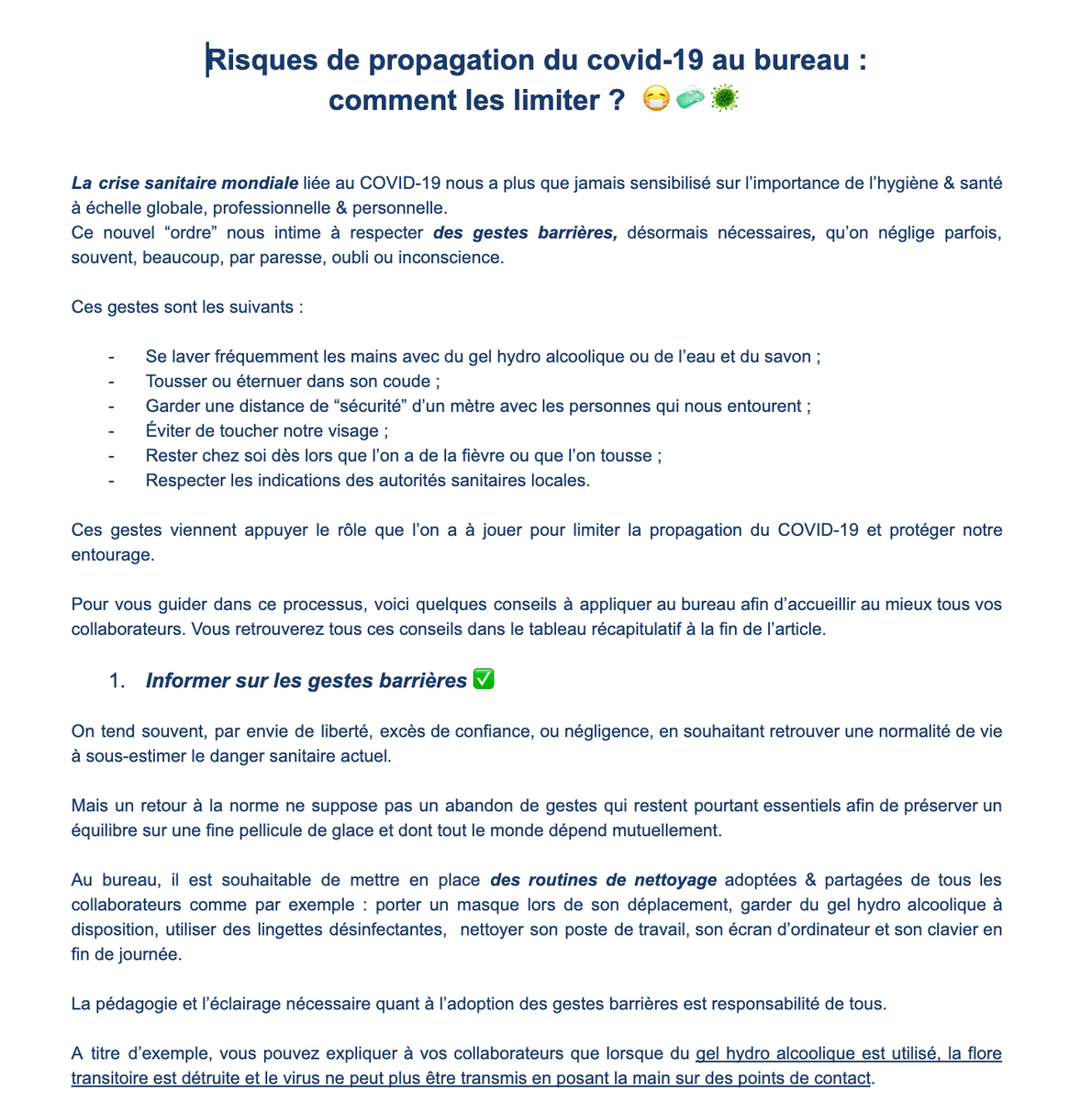 ZeClef's tweet image. Le premier article de ZeClef est sorti 👏

Venez découvrir nos recommendations pour limiter la propagation du coronavirus au bureau !
Cliquez sur ce lien : ⬇️
linkedin.com/feed/update/ur…

Qu'en pensez vous ? 😉
Avez-vous des recommendations ? 🚀
#COVID19 #cleaningService #startup