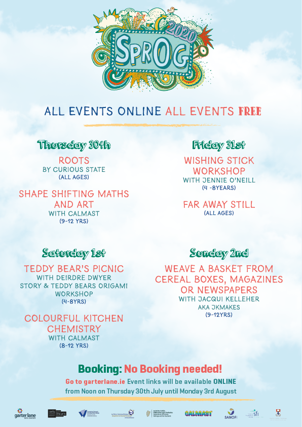Check out the programme for this year's SprÓg Children's Festival 2020 (online ) <a href="/garterlane/">Garter Lane Arts Centre</a> , kicking off next week!!  For more details visit 👉garterlane.ie #garterlane <a href="/CalmastWIT/">Calmast SETU</a> <a href="/WaterfordLibs/">Waterford Libraries</a> <a href="/WaterfordCounci/">Waterford City & County Council</a> <a href="/QuarterCultural/">Cultural Quarter</a> <a href="/creativewat/">Creative Waterford</a> <a href="/artscouncil_ie/">The Arts Council / An Chomhairle Ealaíon</a>