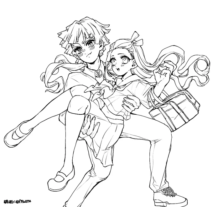 #線画でつながるぜんねずお絵描きリレー
こちらの線画をみほし(@DBL_shallot)様に送ります✨?どんな風になるのかしら⁉️✨✨?⚡️塗りにくかったり何かしら支障がありましたら遠慮なくおっしゃって下さい? 