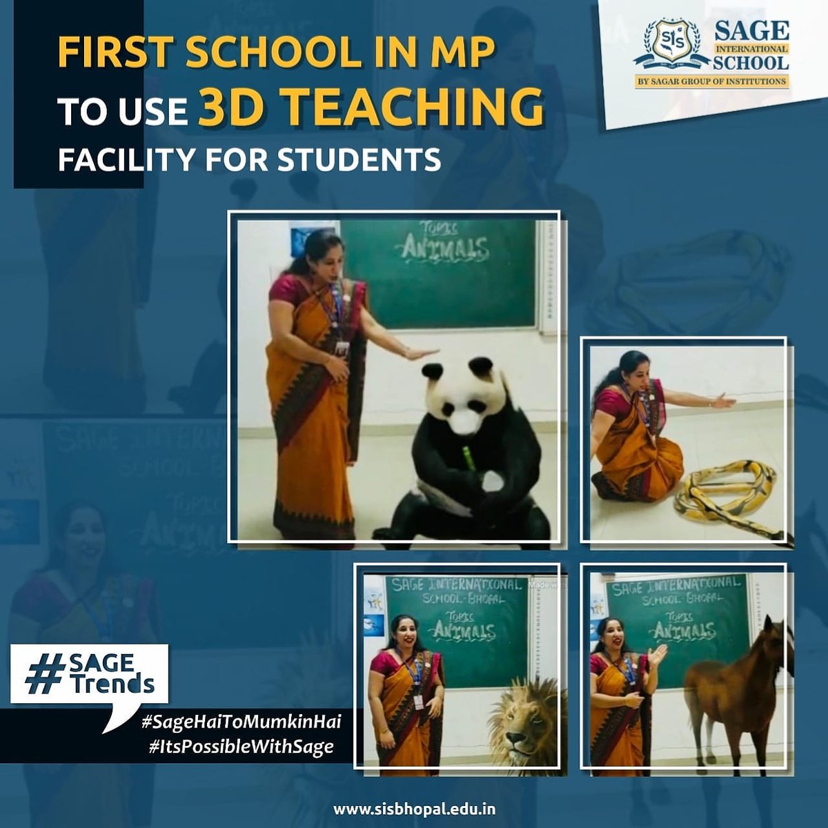 SHYAMSH86420975's tweet photo. It is perfectly said that a mind remembers 10% what one reads, 20% what one hears, 30% what ones see but 70% of what we discuss.
We, The SAGE International school, brings to you MP’s first 3D Teaching facility.
#SageTrends #BestCBSEschool #BestSchool #AdmissionsOpen #3Dtechno https://t.co/XM8IowwSl8
