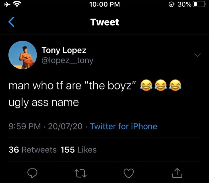 hangesan_'s tweet photo. First of all these "ugly ass group" have waaayyy more talent then you. All you do is to shake your small ass penis on tik tok for clout and demande for nudes to 15 year old girl, bitch get a life and a REAL job and apologise. Anyways stan The Boyz :)
#TonyLopezApologizeToTheBoyz https://t.co/2kqMrjUHwg