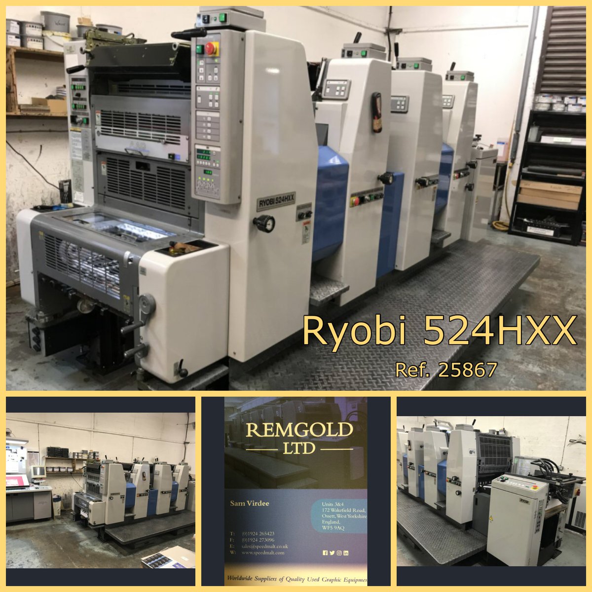RemgoldLimited's tweet photo. 🤩 Beautiful four colour 🔥 ..........

2000 RYOBI 524HXX
Size: 37 x 52 cm, Ref. 25867.

Please view
https://t.co/GrFe68GMKI

Subject to remaining unsold.

#ryobi #print #printingindustry #printing #printingpress  #usedprintingmachine #sales #export #engineers #teamremgold https://t.co/QpQrp7xPB7