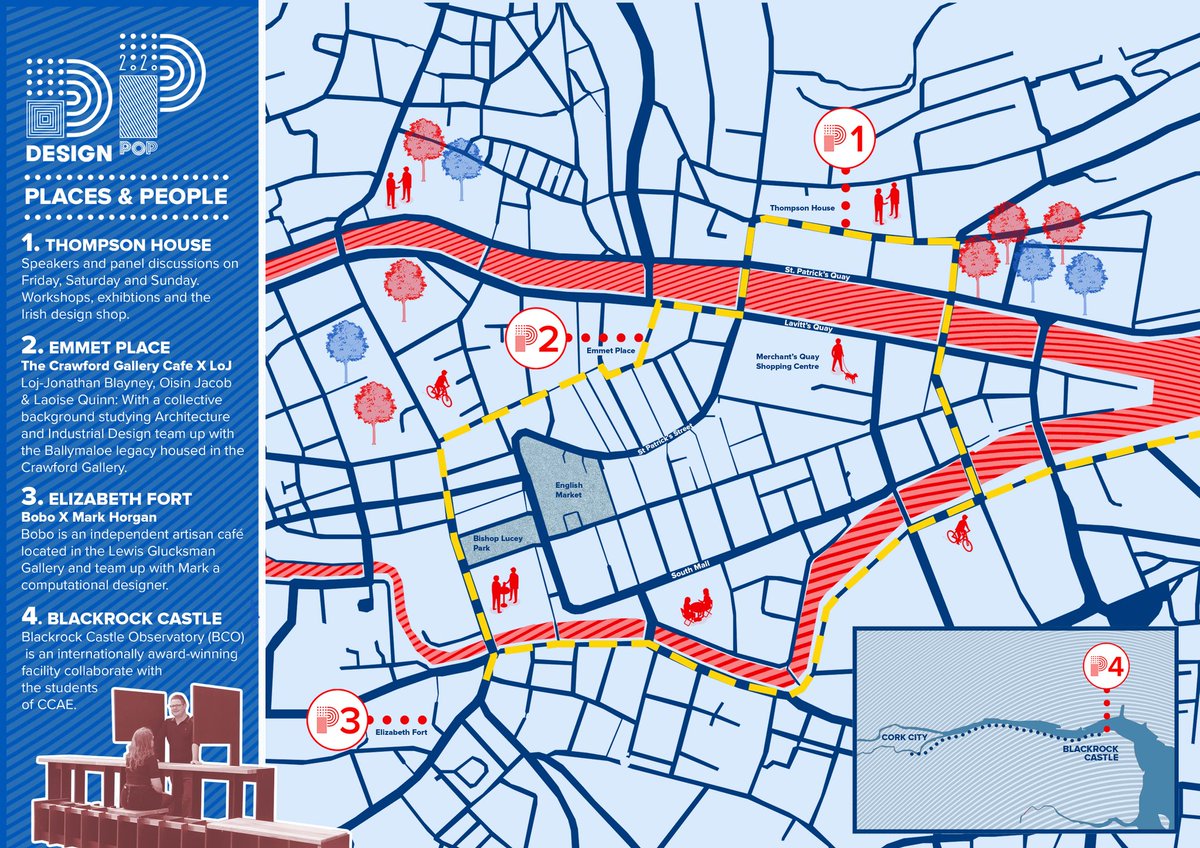 designpopcork's tweet photo. The Design POP Map.
The Design POP map shows the route between the three pavilions and the main venue Thompson house. The route is designed to take you on a tour around the beautiful city of Cork. #designfestival 
#designpop2020 #designpop #corkcity #designandfood https://t.co/GgLVqa7ZNA