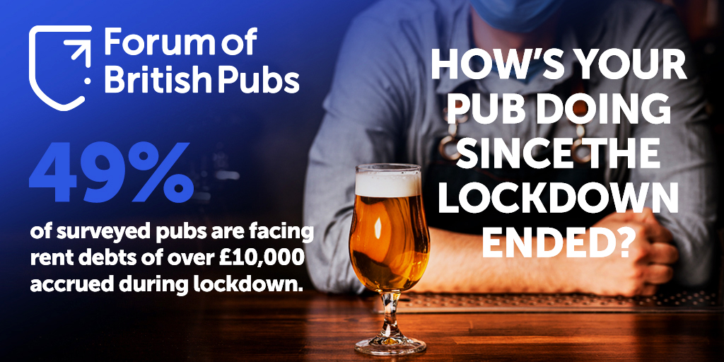 forpubs's tweet photo. RENT DEBT - The rent 'holiday' is over and now pubs are faced with huge rent arrears. Many with debt over ยฃ10,000 according to our survey. #ForPubs #ProtectYourPub https://t.co/lhb0f3iVi7