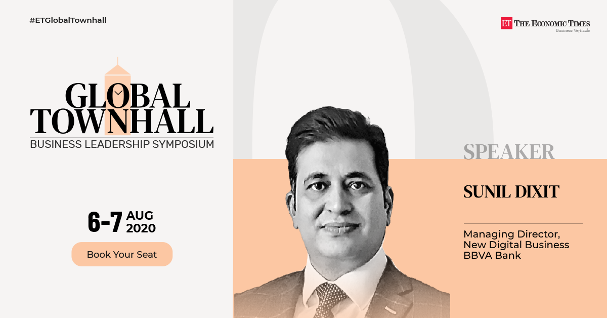 ETBFSI's tweet photo. We're excited to have Sunil Dixit, Managing Director- New Digital Business, @Bbva, at #ETGlobalTownhall to help define the key attributes of the new world order along with other global business leaders

Dates- 6th - 7th Aug 2020

Register- https://t.co/392JOvIVy0 https://t.co/lnPBFAqBhG