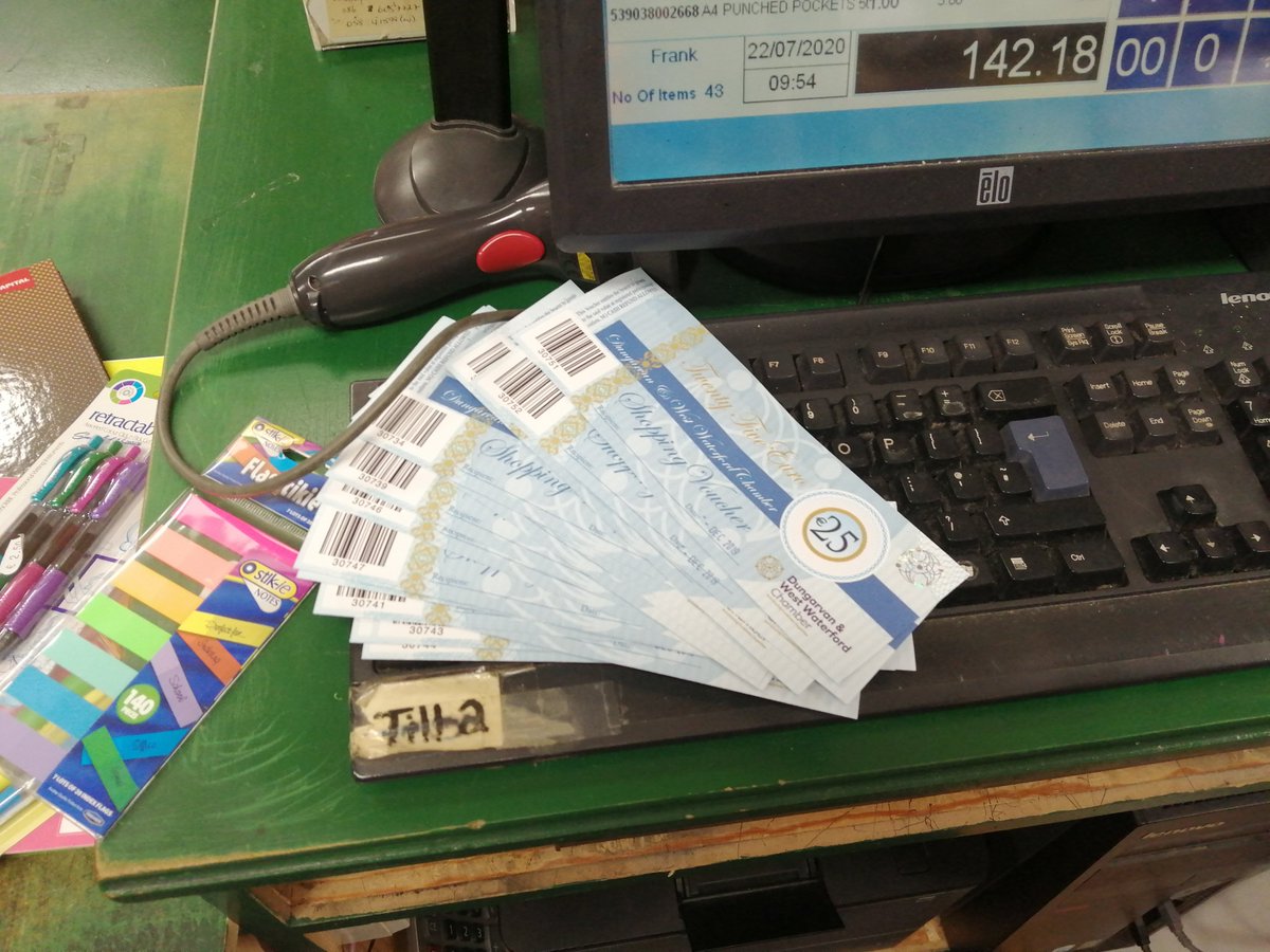 Avalanche of Support for Dungarvan Businesses;
56% Growth of Chamber Vouchers Purchased During Global Pandemic (Review of April – July 2020 inclusive) @WLRFMnews <a href="/darconn/">Daragh Connolly</a> <a href="/TOTEMireland/">TOTEM</a> <a href="/ASKDAVE11/">Dungarvan Paints & DIY</a> <a href="/LibertyBlueEA/">Liberty Blue Estate Agents</a> <a href="/TanneryDungarva/">The Tannery</a> <a href="/mooringsdungarv/">The Moorings Dungarvan</a> <a href="/BarronsCoffeeHo/">Barrons Coffee House</a> <a href="/cliffhousehotel/">Cliff House Hotel</a>