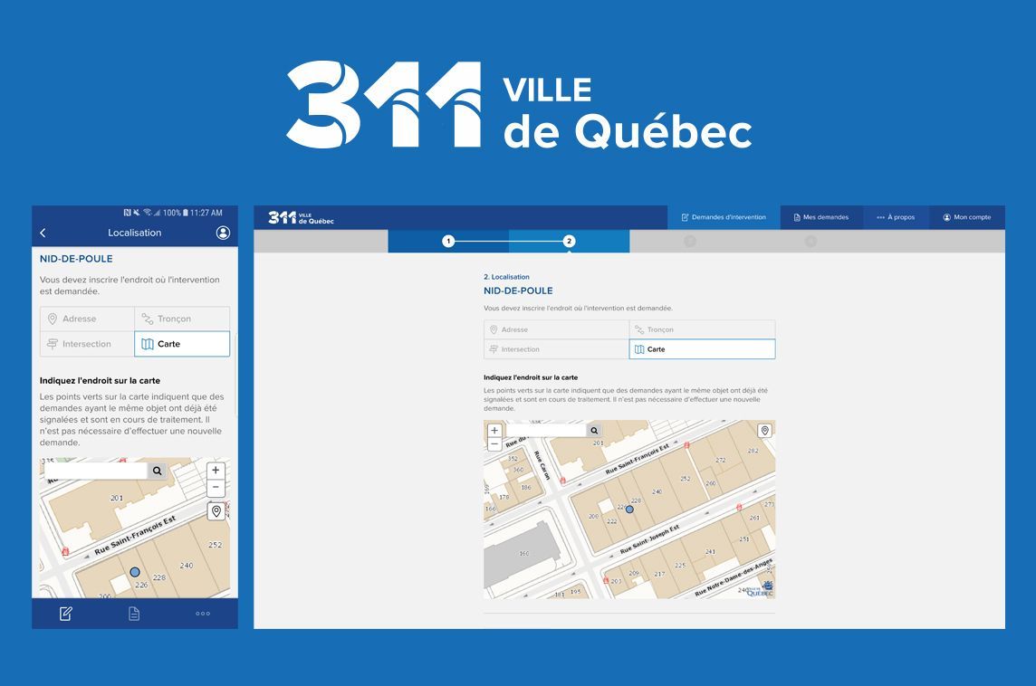 This public participation app for Québec City by <a href="/SpektrumMedia/">Spektrum</a> lets citizens make requests to city officials &amp; services 🏙️ It's a multilingual, cross-platform PWA #madewithvuejs 🤩 - madewithvuejs.com/311-quebec-city