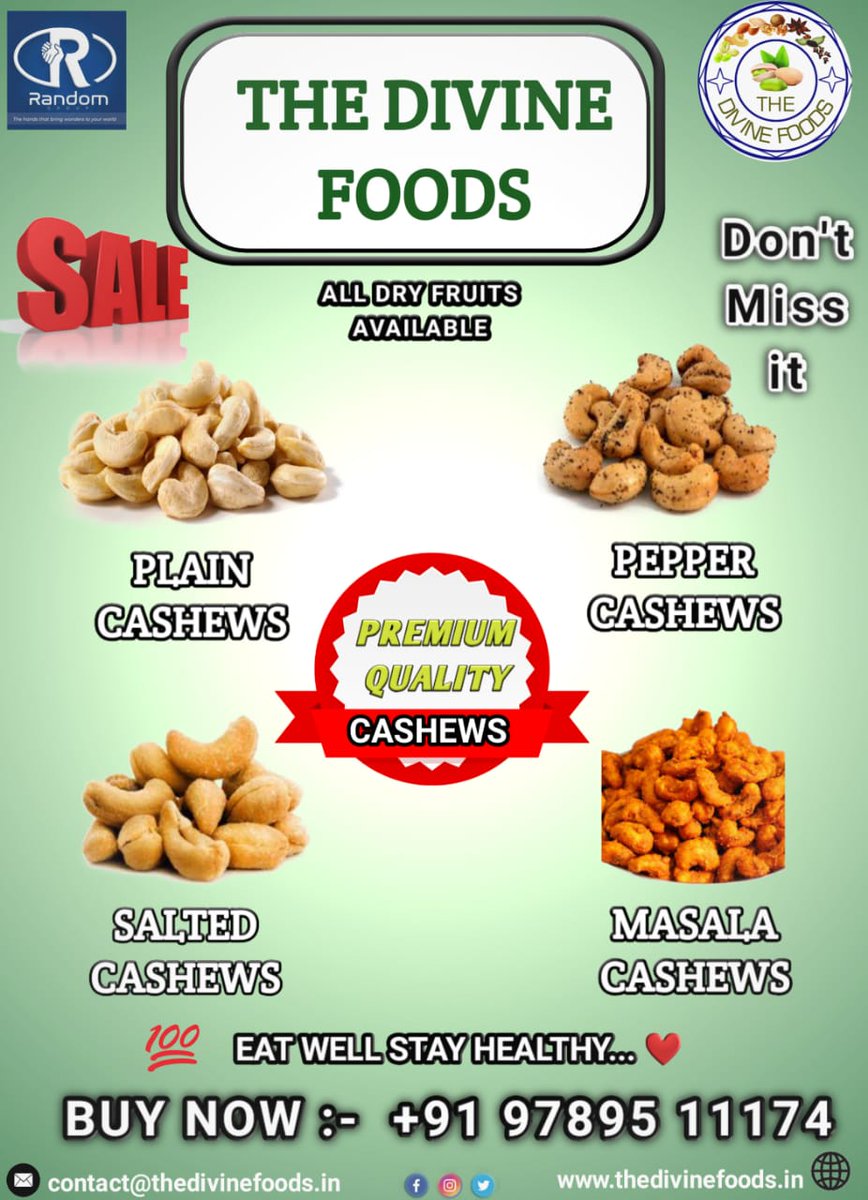 RandomGroup7's tweet photo. Tasty cashews... For a healthy and strong Life... Immunity Booster... Buy Now 👇👇
#StayHomeStaySafe https://t.co/zQLsjs9au5