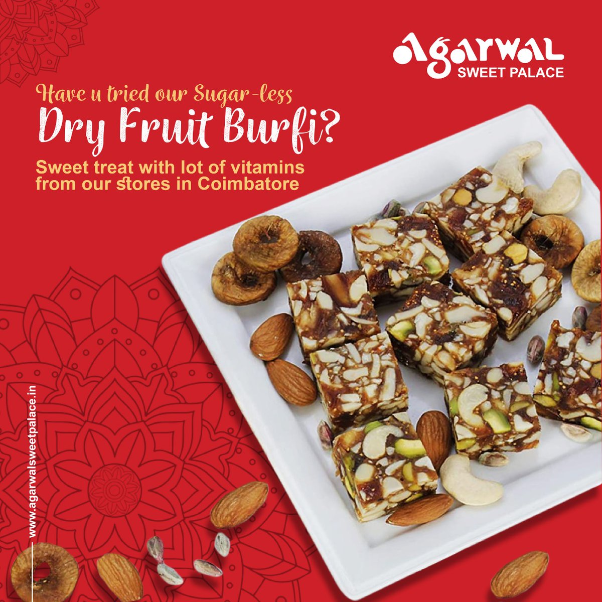 agarwal_cbe's tweet photo. Eating Nuts &amp; Dry fruits is a part of a healthy diet.
But, eating all the nuts &amp; Dry fruits in our Sugar-less Dry Fruit Burfi is double treat
Peelamedu: https://t.co/FvimAp7hCA
DB Road | Paal Company:https://t.co/ycqtBn0TVu😀 https://t.co/1yXhjcw9c2
