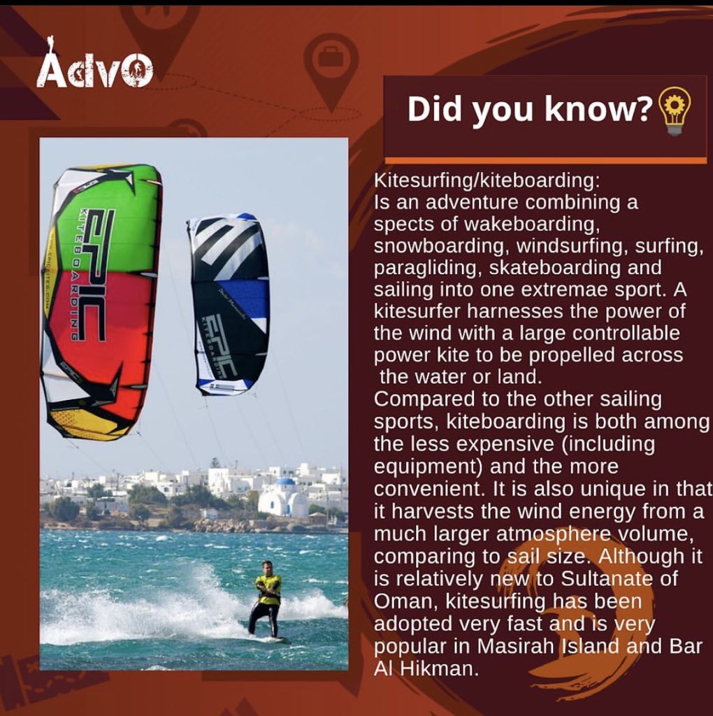 2020Advo's tweet photo. هل تعلم عن التزلج على الماء؟💡         Did you know about kitesurfing?💡___________                          #جدولك_علينا # https://t.co/CKPDzoBvRq