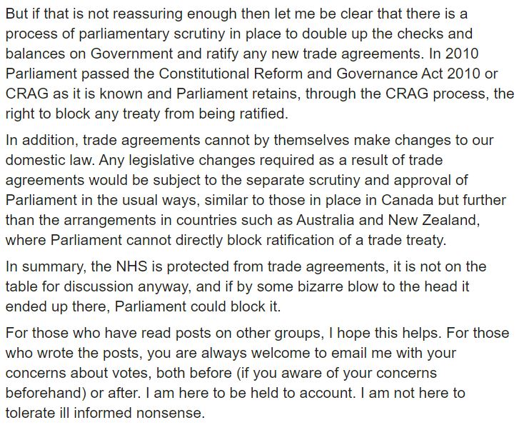 I've seen a number of Conservative MPs being forced to come out to make a public statement in reaction to the Green & Labour Party dirty tricks. In short, they stapled a pointless amendment to force MPs to vote against a popular statement, so they can whip up an online mob.