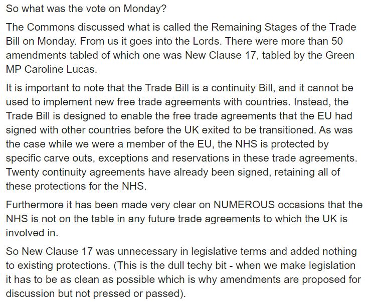 I've seen a number of Conservative MPs being forced to come out to make a public statement in reaction to the Green & Labour Party dirty tricks. In short, they stapled a pointless amendment to force MPs to vote against a popular statement, so they can whip up an online mob.