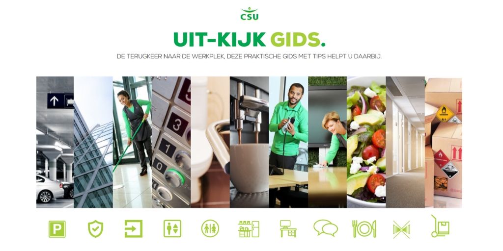 CSUcleaning's tweet photo. Heb jij onze Uit-Kijk Gids al gezien? Met de CSU Uit-Kijk Gids maken we je bewust van de belangrijkste aandachtspunten voor een veilige klantreis in en om jouw gebouw. Download de gids hier ➡️ https://t.co/fW2ujbQSK3 #uitkijkpunten #contactpunten #hygiënepunten #schoonmaak https://t.co/kiysxERK7u