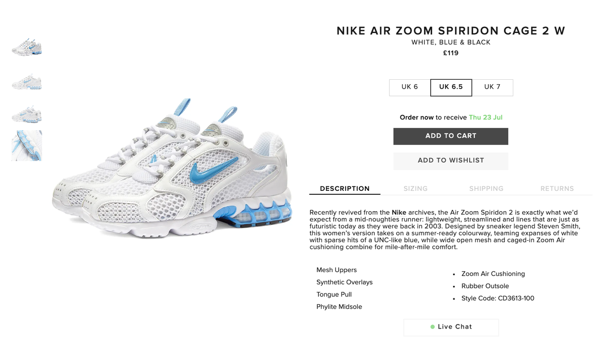 SOLELINKS's tweet image. Ad: Couple of sizes
Women's Nike Air Zoom Spiridon Cage 2 'White/University Blue'

US:tidd.ly/2CZzXGd
EU:tidd.ly/2OMNmUQ