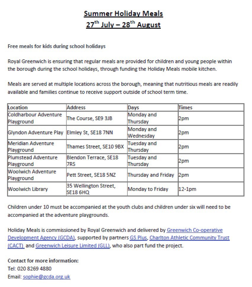 MsJankowska's tweet photo. Free meals available for those children who need it throughout summer holidays 🥰 @WoodhillSchool @InspireSELondon https://t.co/lTAlQucqqN