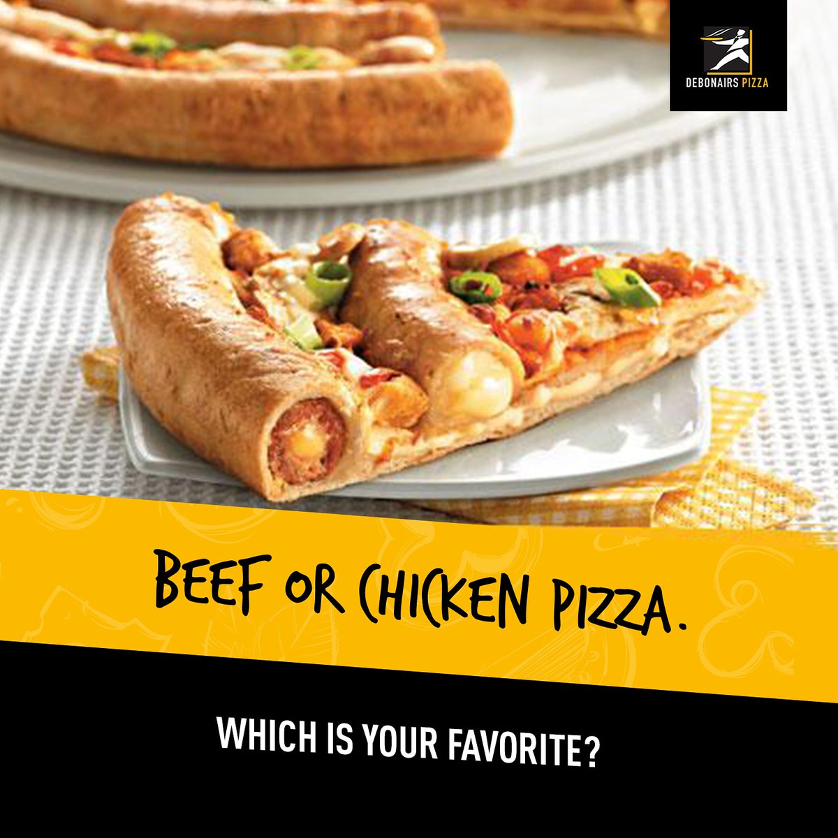 Debonairsng's tweet photo. You have to pick one: BEEF or CHICKEN Pizza ?π€€
Which is your favorite?
#debonairspizza
#debonairspizzang
#debonairians
#Beeforchicken
#BeefPizza
#ChickenPizza https://t.co/c4f26HyDsf
