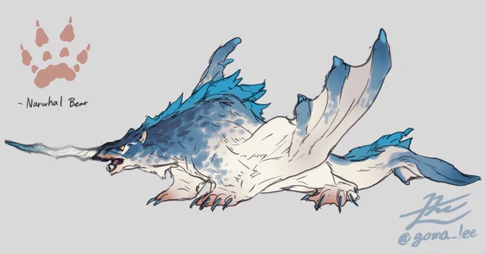 Narwhal Bear? (for Siya Studio)

#gomalemo_work 
https://t.co/gSPr3jgNge 