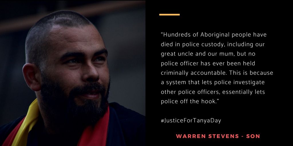 Police must stop investigating police #JusticeforTanyaDay  #BlackLivesMatterAustralia