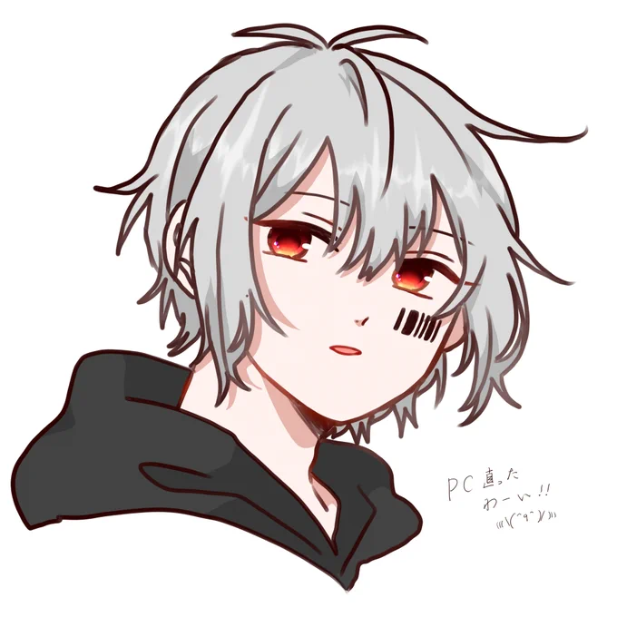 パソコン直ったのでクリスタは無事か確認した落書き 
