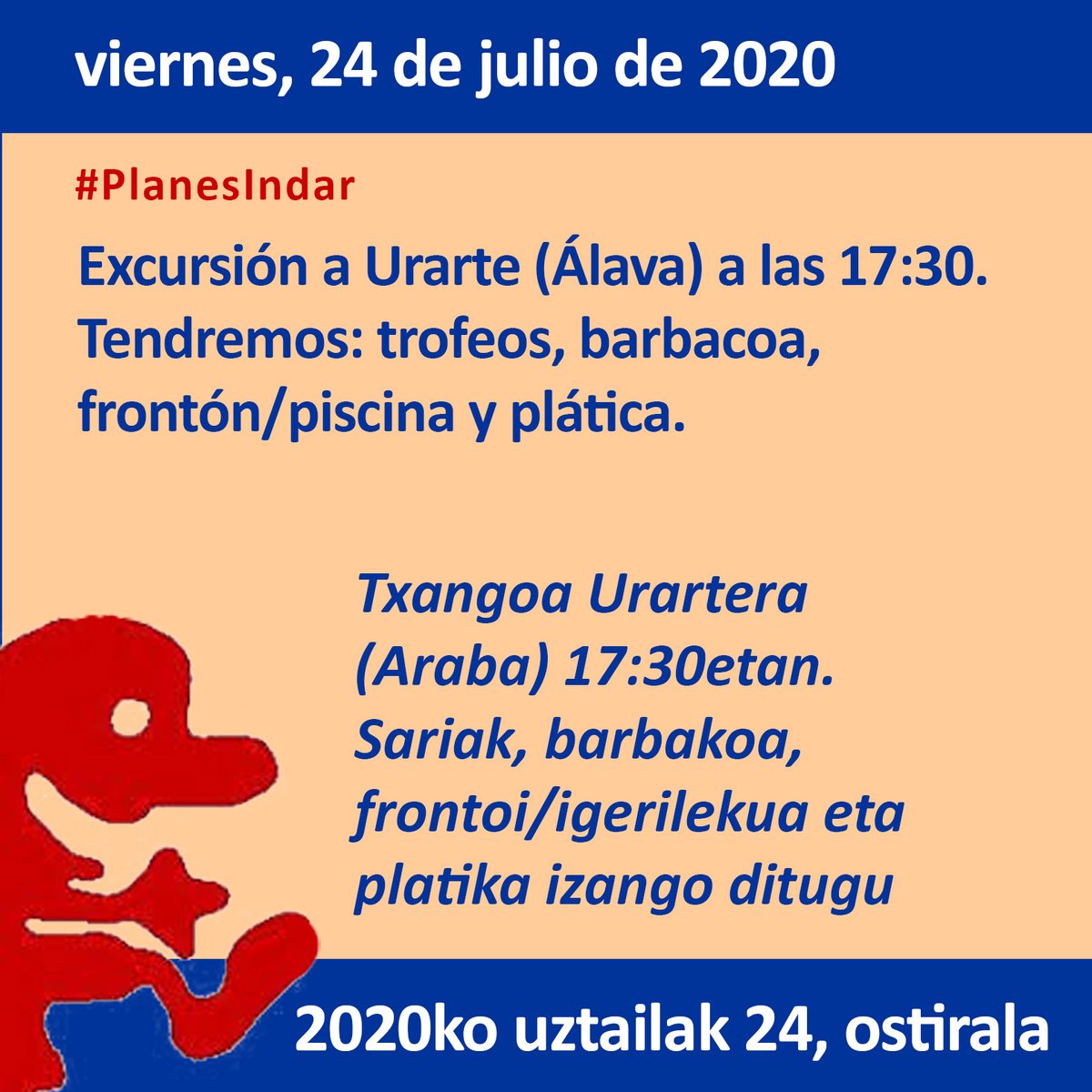 IndarClub's tweet photo. #PlanesIndar en #Urarte para este viernes: trofeos, barbacoa, frontón, piscina, plática🙌 Zatoz! https://t.co/aslsXxMY3X