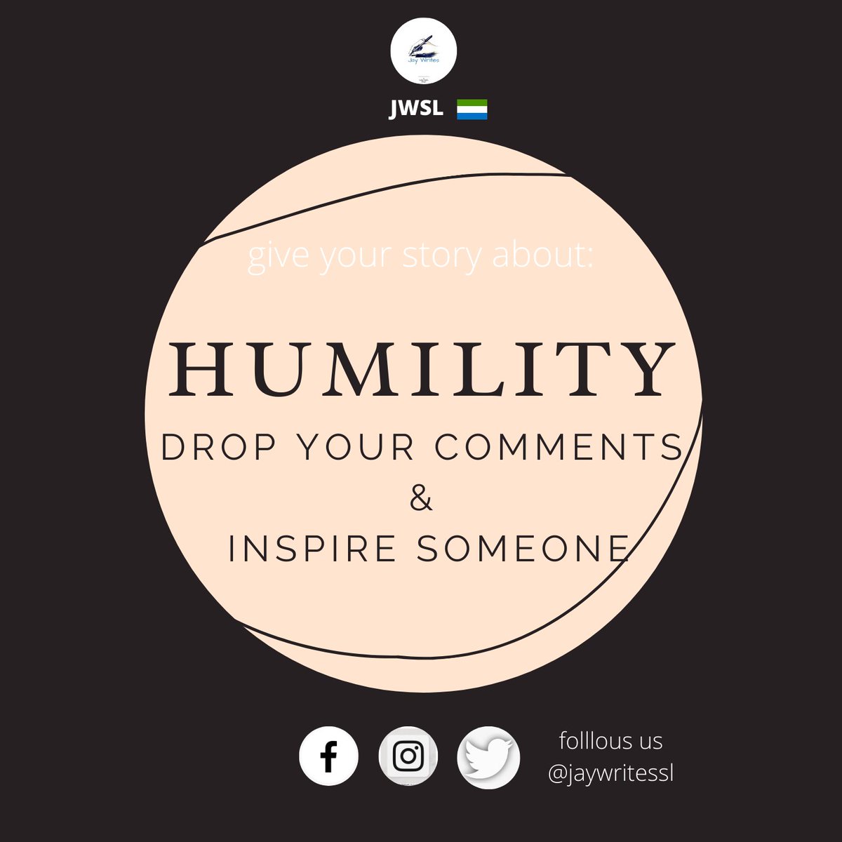 WritesSl's tweet photo. HUMILITY
CLICK HERE LET'S DISCUSS.
INSPIRE SOMEONE.
#humility
#Jaywritessl🇸🇱

https://t.co/8JCmCQuyCa https://t.co/BZsYXzuYOf