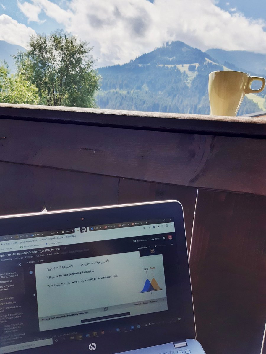 frauke_esser's tweet photo. Enjoying @neuromatch tutorials of week 2. A perfectly match with the view of @tirol mountains and a coffee. https://t.co/jIjVMSYtwG
