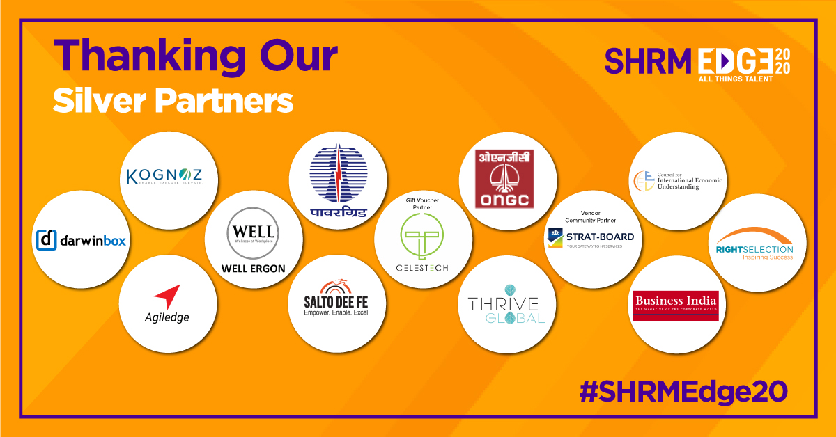 SHRMindia's tweet photo. Thanks to our Silver Partners for their esteemed association!
@thedarwinbox, @KognozConsult, @WellErgon, @pgcilindia, @ONGC_, Center for International Economic Understanding, @Celestech7, @strat_board, @rightselection, @Agiledge, @SaltoDeeFe, @thrive_india &amp; @BusinessIndia1. https://t.co/m8q93SHqQG
