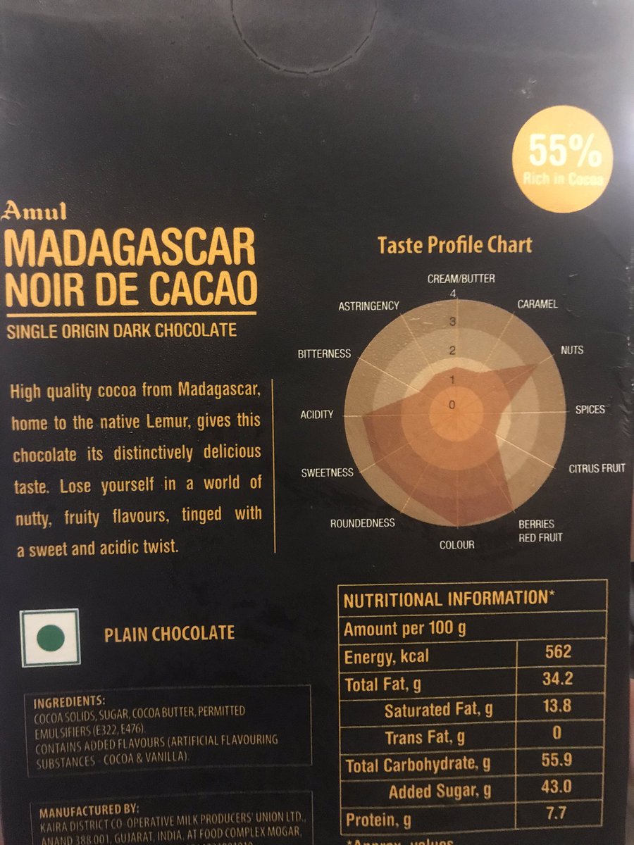 Madagascar: the first of the single origin variants that I tried. It has the same 55% base with a very subtle berry hint running through. Like rum chocolate minus the bitterness.