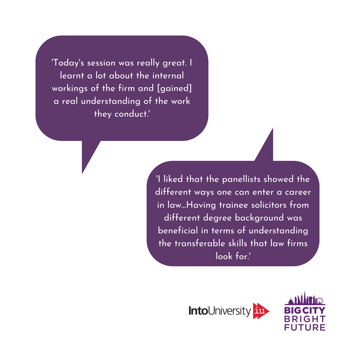 IntoUniversity's tweet photo. Thank you to @SimmonsLLP for the informative session for our online #BCBF2020 yesterday, giving students practical insights into how to get into a career in law! See below for some great student feedback 👇 #BCBF2020 https://t.co/sCskYynaH3