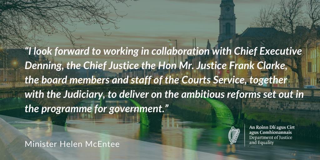 DeptJusticeIRL's tweet photo. This morning, Minister @HMcEntee launched the Courts Service Annual Report 2019, and thanked those in the Courts Service, Judiciary and other stakeholders for the work undertaken to keep the Courts function during Covid-19. @CourtsServiceIE  Full PR here: https://t.co/KlGnPlp1IE https://t.co/Qp1WRBJuqK