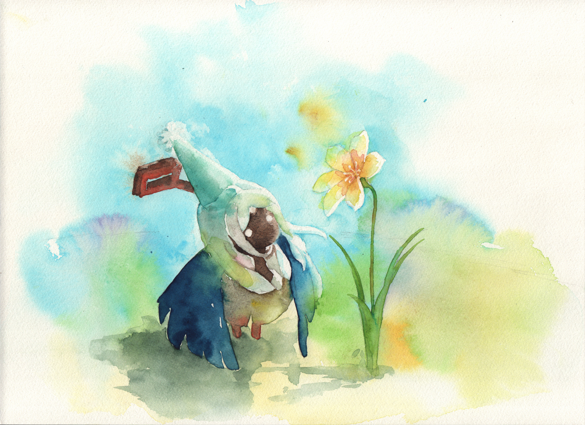 no humans flower solo pokemon (creature) outdoors yellow flower bird  illustration images