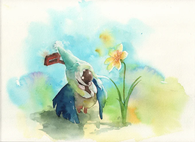ひっそりと咲くお花の妖精と

りるたん

#thatskygame 
#sky星を紡ぐ子どもたち 
#水彩画 