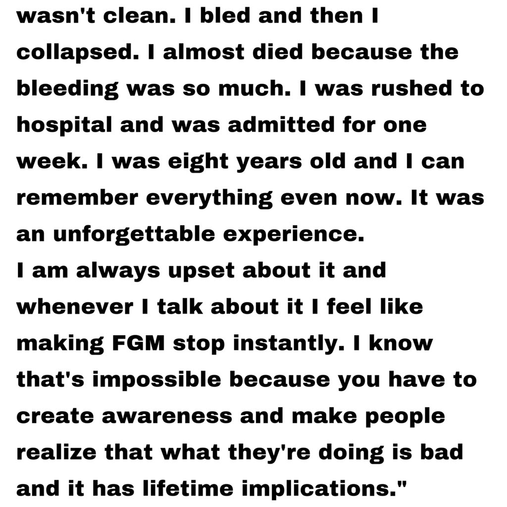 UnCUTInitiative's tweet photo. “I FEEL LIKE MAKING FGM STOP INSTANTLY”

This is the personal story of Adama Jabbi who was mutilated at the age of eight in her home country of The Gambia. 
.
Let’s #endfgm
.
Source: ITV 
.
#survivorstories #survivorwednesdays #fgmsurvivor #isurvived #endfgm #educatenotmutilate https://t.co/gfo3bXrv77