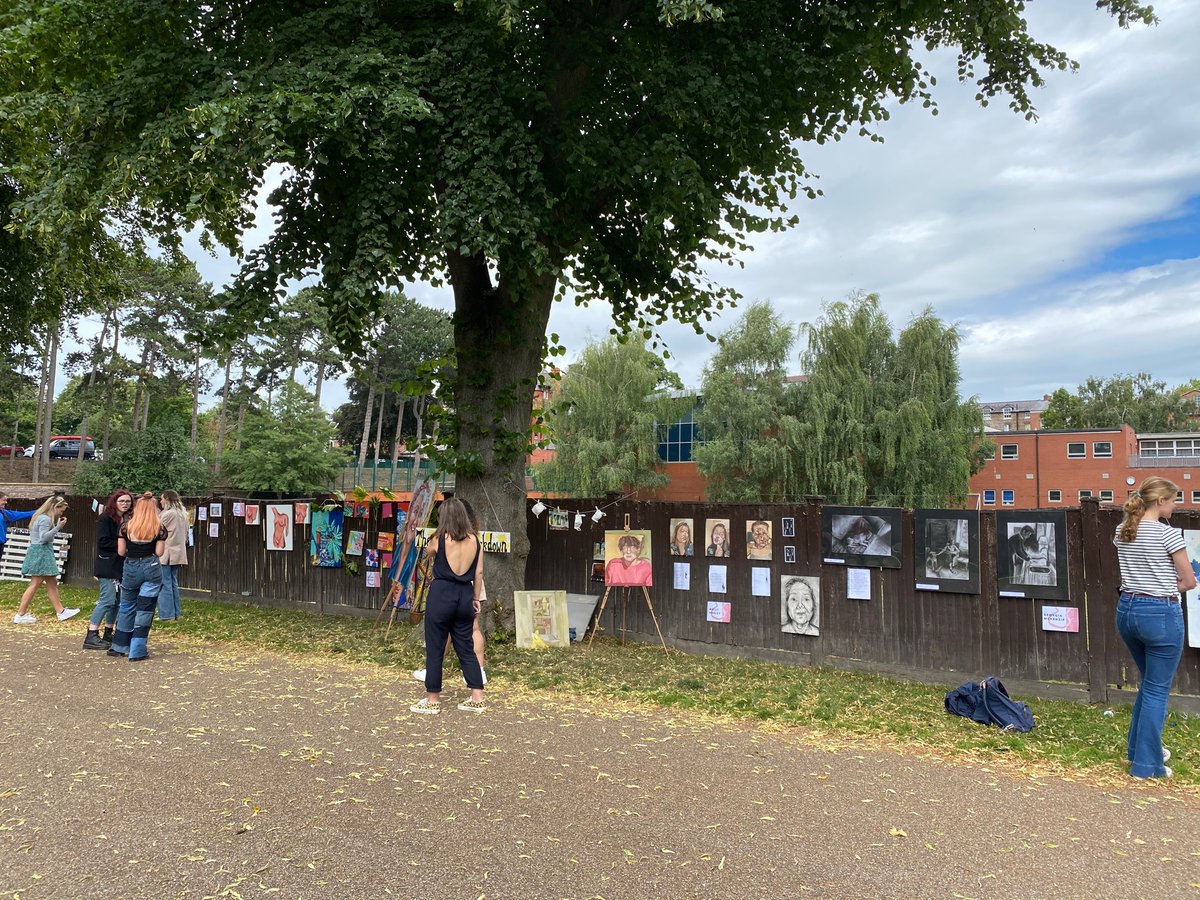 shsarty's tweet photo. Fantastic to see ex High School Art girls exhibiting at #shrewsbury quarry today. Brilliant idea! @ShrewsburyHigh @SHS_PrePrep @ShrewsburyHour @ShropshireStar @shropshirelive @BBCShropshire @erlookatthis #artinlockdown @artinlockdown #localart #Shropshire #popupart #popupartshow https://t.co/YNUAUKqLRK