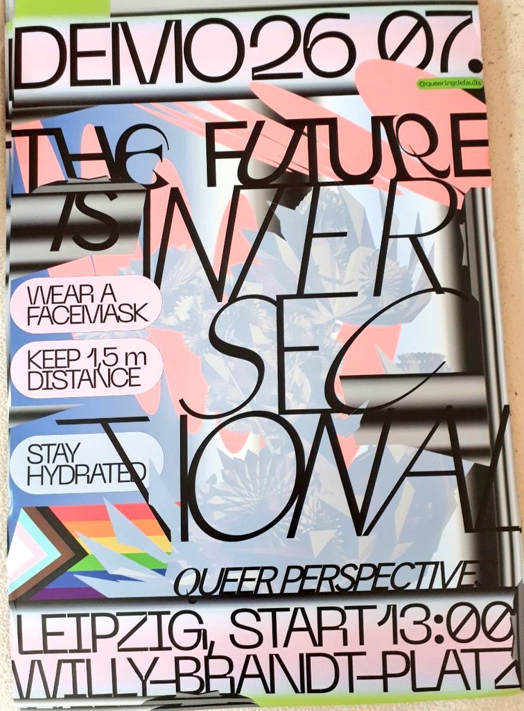 fruitgecko's tweet photo. Am Sonntag gibt's in #Leipzig ne Demo unter dem Motto "The future ist intersectional: queer perspectives!". Kommt rum! 🏳️🌈🦄
➡️ 13 Uhr, Willy-Brandt-Platz #le2607 #queeringdefaults https://t.co/L1goP7cDwp