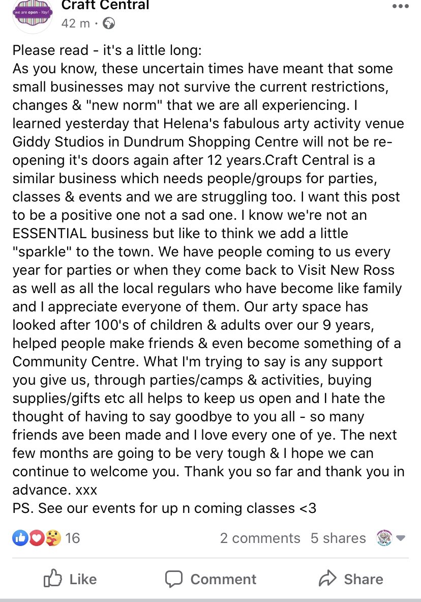 JuniorEinsteins's tweet image. Brave and Honest post from Craft Central New Ross. Support small businesses.Visit Craft Central New Ross it’s such a magical, warm place. Book a party or camp, Art, Craft or Science #letspulltogether #supportsmallbusinesses  #wexford #newross #junioreinsteins #sparkle