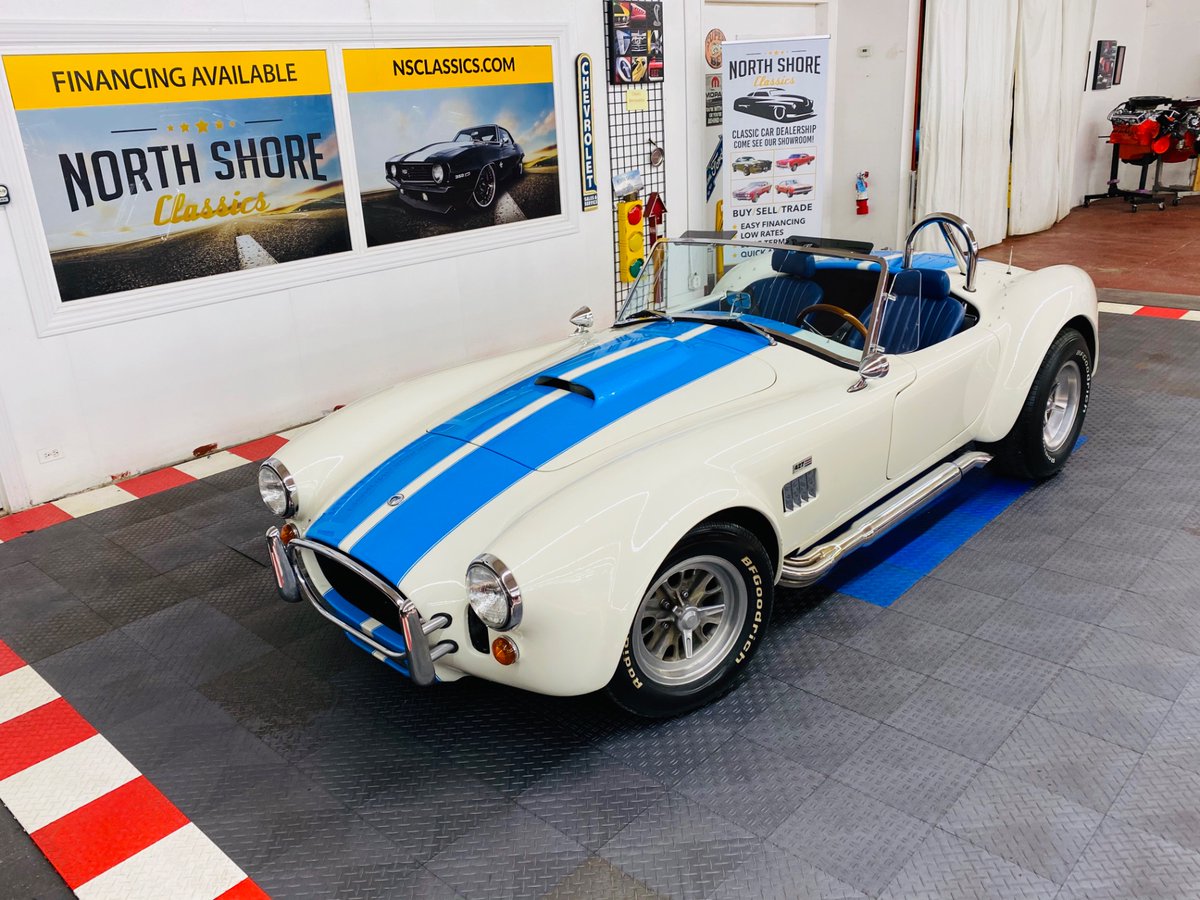 NSCC149's tweet photo. 1965 SHELBY COBRA REPLICA - NEW ARRIVAL!!!

North Shore Classics
149 N Seymour Ave
Mundelein IL 60060
(847) 393-7887
https://t.co/JeKNlxaC83

#Classic #Shelby #Cobra #Replica #White #Clean #ClassicColor #Sporty #Exhilarating #Car #Fun #Fast #V8 #Convertible https://t.co/jDfRcOR6Xo