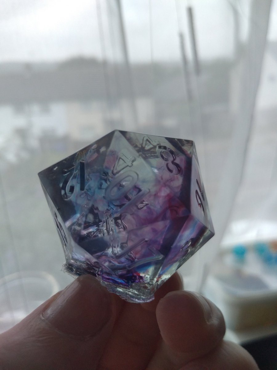 SlothHeadDesign's tweet photo. I love these huge dice and how the "smoke" effect turned out!
#dice #diceporn #homemadedice #dnddice #dicegoblin #resindice #polyhedraldice #diceseries #diceset #handmade #ttrpg #dnd #dicemaker #resin #smallbusiness https://t.co/oLAl1kIyrP