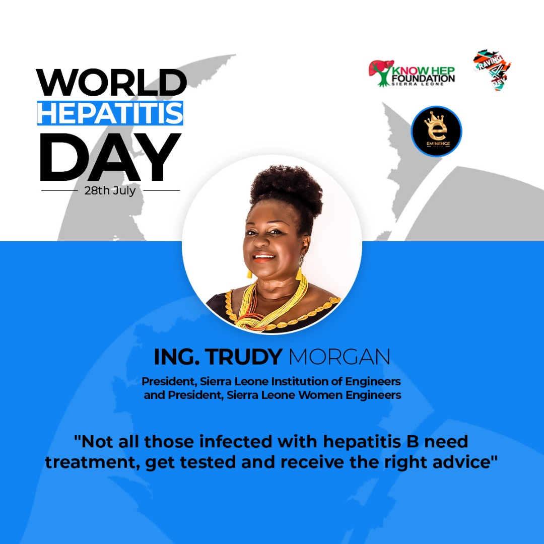 IngTrudyMorgan's tweet photo. The best way to know your Hepatitis B status, is to get tested. I stand with Know Hep Foundation Sierra Leone, to raise awareness on Hepatitis B. Please stay safe, and healthy.

#ITMInspires #HepatitisBCampaign #StaySafe https://t.co/a2OegllKmK