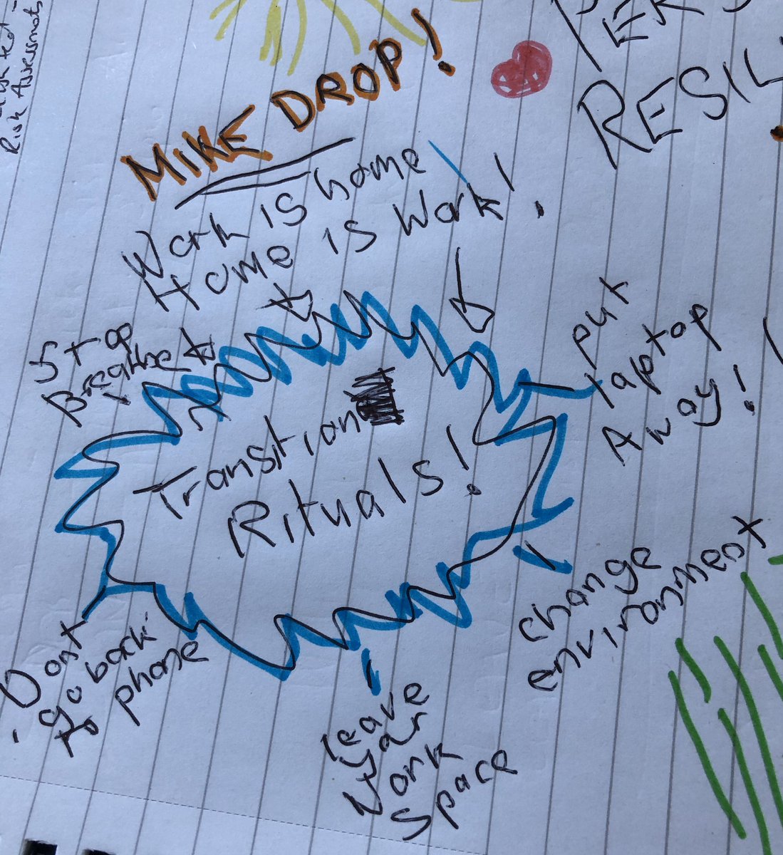 EmmaJayneArnol1's tweet photo. Superb @swpgen Personal Resilience Webinar lunchtime today! Well done @SJBray83 &amp; friends! I made notes- excuse my scrawl I had to write with my left hand as Rocky was asleep in my right arm 😁🙈🐶 #selfcareisnotselfish #nomoreguilt #lotsofheadnodding #transitionrituals 💖🎤💥👏 https://t.co/EUbY8sgMbh