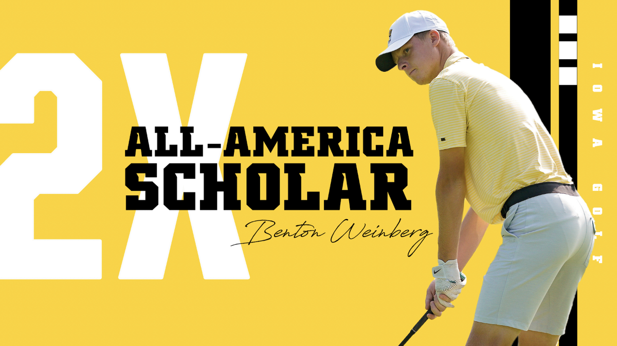 IowaHawkeyeGolf's tweet photo. Senior @bentonweinberg named All-America Scholar for second straight year! π»ππ
STORY πhttps://t.co/geFdLZAluF
#Hawkeyes | #WinGraduateDoItRight https://t.co/3lWxg57OKf