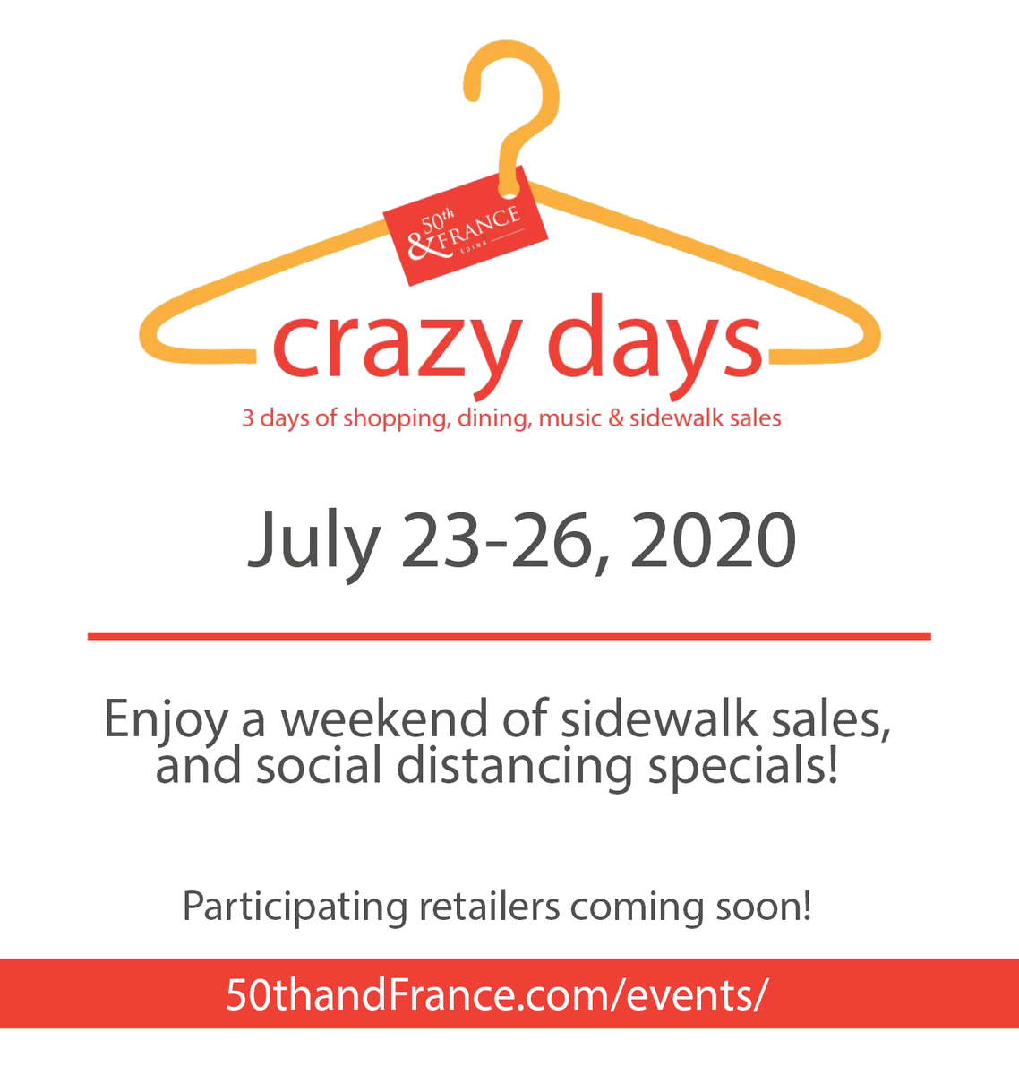 THIS WEEKEND 🤩

Incredible deals from your favorite 50th &amp; France businesses! Social distancing enforced with many options for curbside pickup and/or delivery for every comfort level!

50thandfrance.com/events/events-…