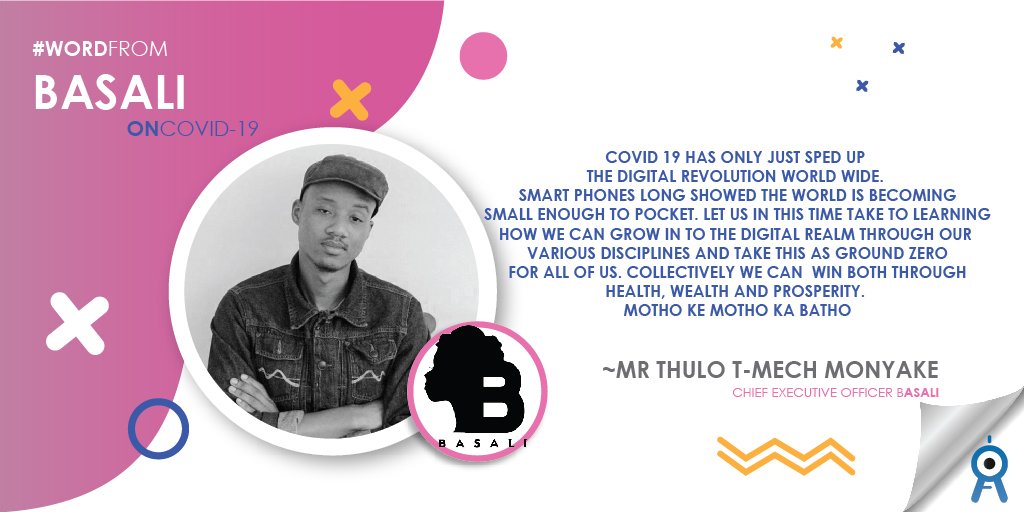 PMS_LSO's tweet photo. "Covid has only just sped up the digital revolution world wide..." says @IsthaMista
Here's the #WordFrom @basalimerchand1 on #COVID19
#StaySafe
#StayProductive
#StayPositive
#PMS
#BASALI https://t.co/pKOZC11PWT