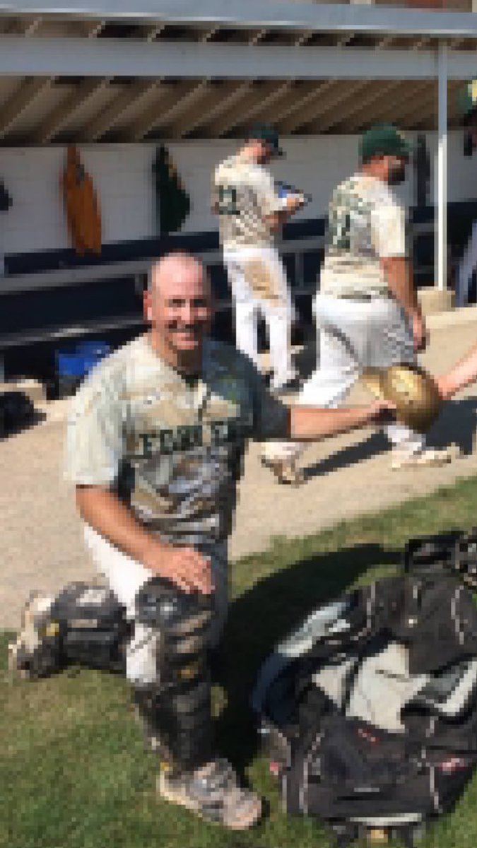 FECannons's tweet photo. The Cannons want to wish their longtime Catcher/OF, a @NDBASenior veteran for over 25 years and a member of the #GreenNGold since 2008 @c_patt11 a Happy 50th birthday! You wonโt find a better teammate anywhere! #Ceeps #ballzdeep https://t.co/4BYkQEK5GG