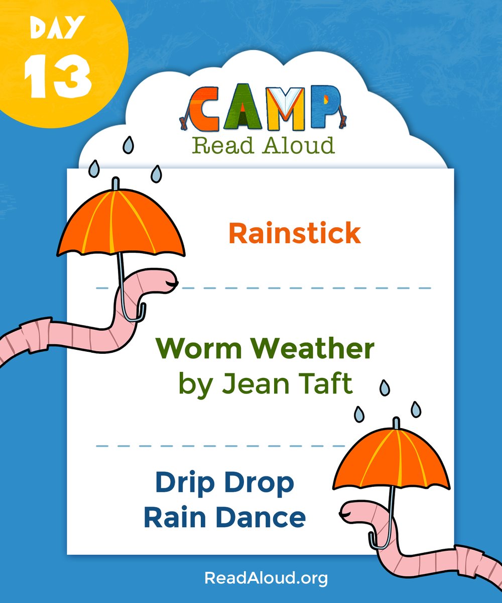 ReadAloud_org's tweet photo. Today's #CampReadAloud theme is definitely applicable for where we are today – it's rain! ☔️ Rain can mean being stuck inside, but at the same time it can be the best messy playtime. https://t.co/Yjq7oJwsH3 https://t.co/Tbwtg92I8t https://t.co/fOn7gf0sYP https://t.co/AqgBEevCxT