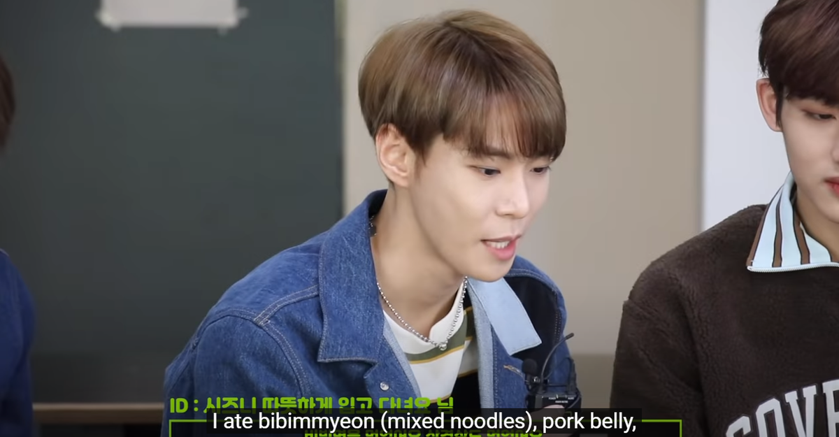 [NCT TMI / Seasonies Like This 127 Ep. 3 181105 (uploaded)] The Proposal Movie Date  #MarkHyuckMark’s TMI (he was not present) is that he recently had down time in the dorm. He ate bibimyeon, samgyupsal, tofu stew, and kimchi. And watched The Proposal with Haechan.