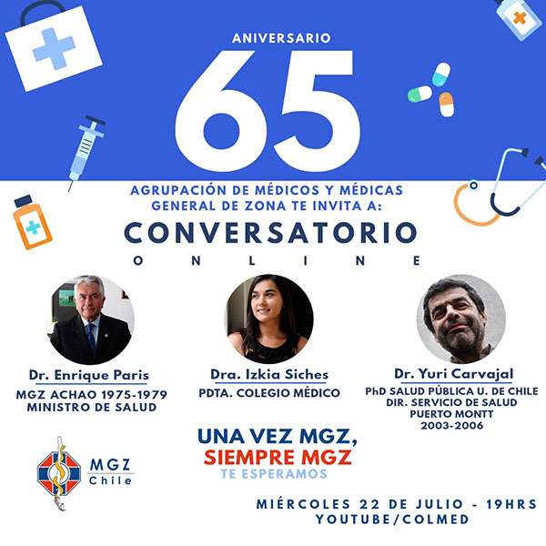 Colmed_Conce's tweet photo. En los 65 años de los MGZ te invitamos hoy al conversatorio organizado por @colmedchile 
Conéctate a las 19:00 horas por nuestro canal Youtube 
👇👇
https://t.co/pVnPxqKCxl https://t.co/IjewIsMlNg