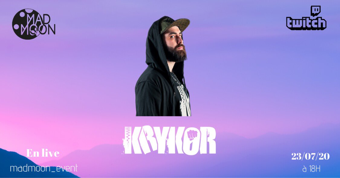 madmoon_event's tweet photo. Demain c’est au tour de @Krykor_hda de nous rejoindre sur notre chaîne twitch à 18h ! Soyez prêts, il compte bien vous envoyer du lourd 😈🤟🏽 #madmoonevent https://t.co/KuKUIATpnt